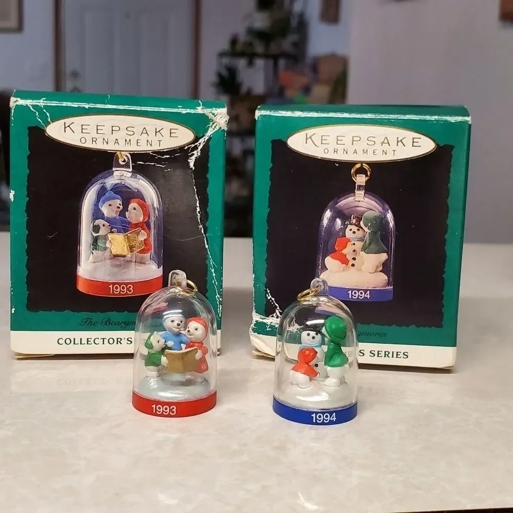 1993 & 1994 Hallmark Keepsake Ornament Collectors Series The Bearymores Mini Lot